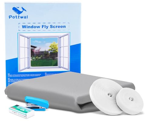 Mosquitera para ventana DIY- Fácil montaje - Protección contra insectos - No es necesario taladrar - Se puede cortar para ventanas de hasta 130 x 150 cm - Gris claro