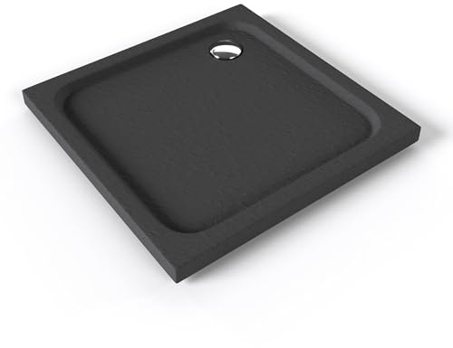 SHIMMER STONE Receveur de douche 85 x 85 cm acrylique Gris effet pierre + bonde et siphon inclus - Salle de bain