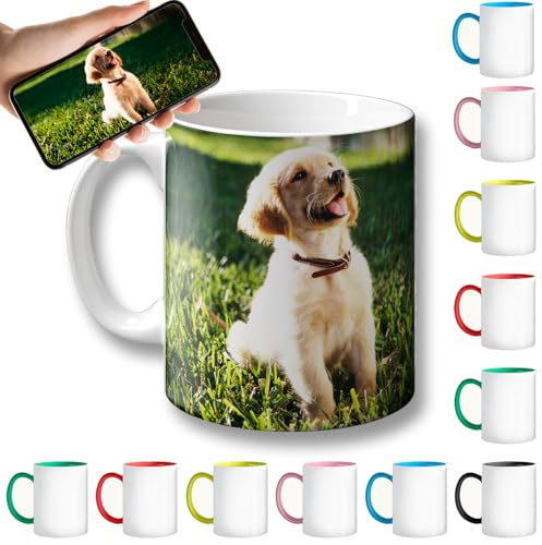OOPS Taza mug personalizada con foto y/o texto | 100% Personalizable | 1, 2, 3 o 4 fotos | Regalo para Bodas, Cumpleaños, San Valentín y Recuerdos (Taza, 330ml)