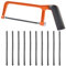 Mini Hacksaw for Metal Cutting, Adjustable Angle Junior Hack Saw with 10 Replaceable Blades to Cut Plastic PVC Pipe Tile Wood