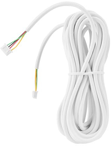4 Core Copper Doorbell Cable Flexible 10m 0.3mm² Preconnected Connectors for Video Intercom System White PVC Insulated Ready to Use