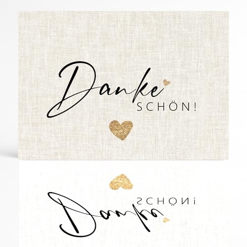 Eummelchen 25 x Dankeskarten A6 | edles 300 g Creme‑Papier | Liebevoll gestaltetes Danke‑Karten Set | Hochzeit, Taufe, Geburtstag, Abschied | Blanko Rückseite zum persönlichen Text |