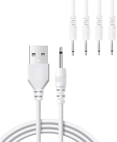 JDIEOQA 4 Pcs USB to 2.5mm DC 5V Power Cable Barrel Jack DC Charger, 1A 1M USB to 2.5 AUX Charging Cable, Universal Charger Cable Lead Power Cord Adapter for Massager Wand, Laptops, Router, Speakers
