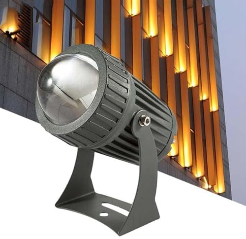 Faretto Rotante A Lunga Distanza, Proiettore A Fascio Stretto Impermeabile IP65, Lampada Con Angolo Di Fascio Regolabile Da 10W, Illuminazione Per Pareti Esterne Di Edifici(Warm White,10W(220V))