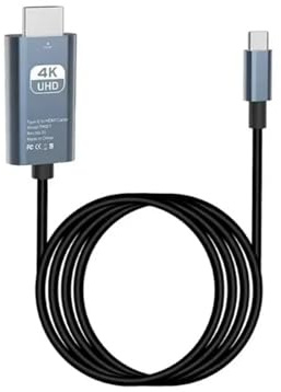 WIKRQIHL Cavo di conversione Video HD 4K 30/60Hz da Tipo C a HDMI, Stesso Schermo, Cavo TV for Computer, Cavo di proiezione for Schermo da 2 Metri(4K 30Hz Gray 2m)