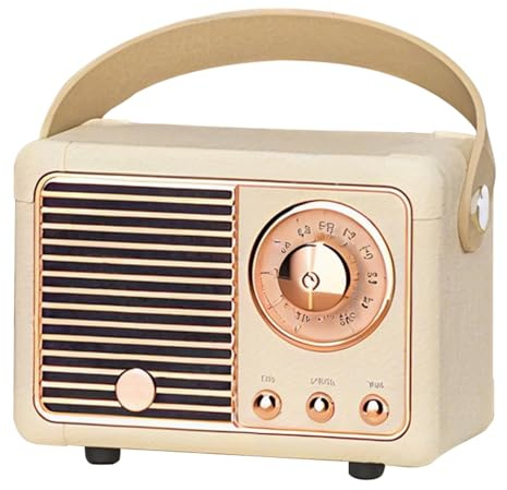 DAJASD Haut-Parleur Bluetooth Rétro, Enceinte Bluetooth Vintage Portable, Mini Enceinte Bluetooth, Cadeau Ado, Décoration Intérieure,Haut-Parleur Léger De Vintage,USB/TF/AUX/appels Mains Libres