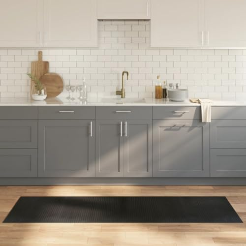 QJBSAVVA Schwarzer Bambusteppich 60x200 cm rutschfest für Wohnzimmer Flur Schlafzimmer Modernes Design Langlebig Robustes Material für Outdoor-Nutzung