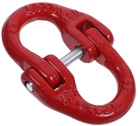 NUOBESTY Connettore Catena Cancello in Acciaio 2t Rosso, Giunzione Catena da Traino Doppio Anello, Anti-caduta per Sollevamento Stile Casuale