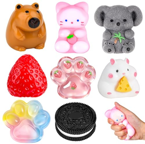 Taba Squishy Fidget Toys, 8 Stück Squishy Anti Stress Spielzeug Erwachsene