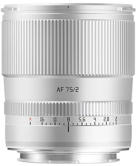 TTARTISAN 75 mm F2 AF-objektiv för L-Mount silver, helskärm autofokus prime porträttobjektiv (L, silver)
