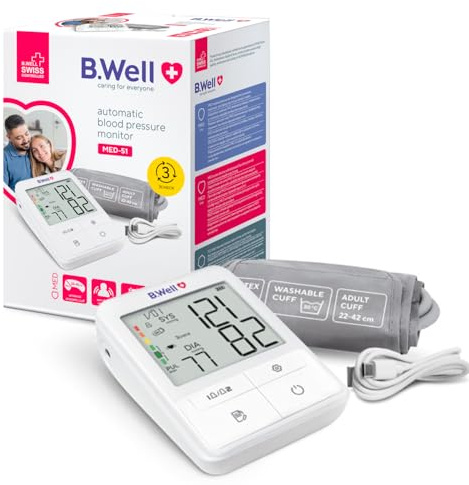 B.Well MED-51 Tensiomètre bras automatique - Triple mesure précise 3CHECK