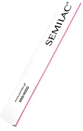 Semilac Quick Shine Nail File, Number 400/4000, White/Pink