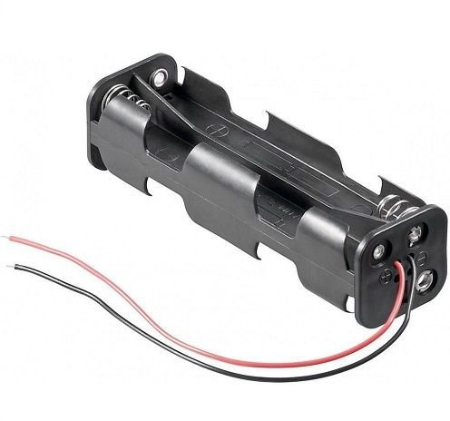 CABLEPELADO Portapilas Plano | Soporte de Batería AA | Incluye Cable de 200mm | Voltaje Total: 12V (1.5V por Pila) | Apto para 8 Pilas LR6 AA (FR6, HR6, LR6)