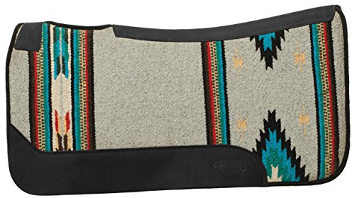 Weaver Konturiertes, einfach gewebtes Leder-Filz-Sattelpad, ca. 82 x 82 cm, Grau Gemustert