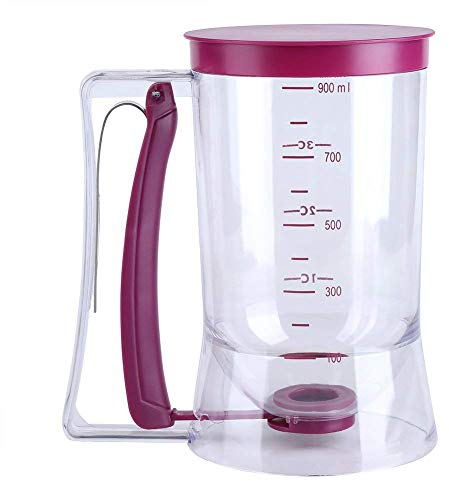 Distributeur de pâte, avec marques de mesure, capacité de 900 ml, idéal pour cupcake, muffin, crêpes, gaufres