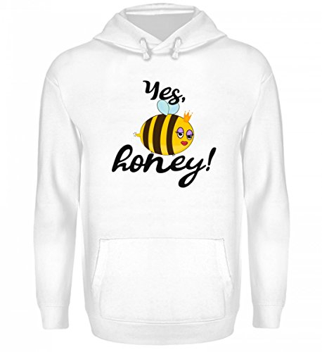 Chorchester, felpa con cappuccio unisex di alta qualità – Yes Honey! Divertente ape. bianco artico XXL