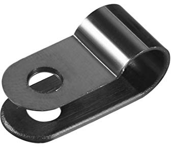 sourcing map 100 Stück Kabelschellen 6,4mm R-Kabelklemmen Schraubbar Kabelhalter Nylon Kabelklemme Drahtklemme Cable Clips für Kabel-Management Kabelführung Kabelbefestigung, Schwarz