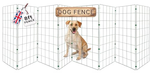 Conka Pets – Outdoor Dog Fence – Wire Garden Barrier for All Sized Dogs – 1 Metre High – 10cmx12cm Mesh Stops Dogs from Jumping - Portable, Strong, Durable and Foldable - Covers 8ft/2.4 Metre Gap
