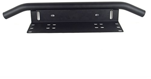 SKYWORLD Universal Mounting Brackets Bull Bar Bumper Front License Plate Mount Holder Bracket For Off Road Work Light Led Bar Driving - Black