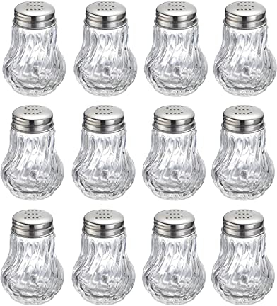 Westmark Salzstreuer, 12 Stück, Fassungsvermögen: je 50 ml, Glas/Edelstahl, Berlin, Silber/Transparent, 653722E2
