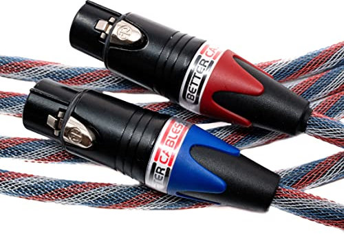 Better Cables Silver Serpent Patriot Edition - Cavi audio bilanciati XLR per audiofili (coppia, 2 cavi), ad alte prestazioni, ibridi argento/rame, bassa capacità, 1,8 m (SS-USA-XLRP-2)