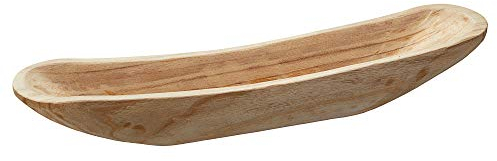Coupelle décorative en forme de bateau en bois de Paulownia 60 x 12 cm (1 x coupelle décorative 12 cm)