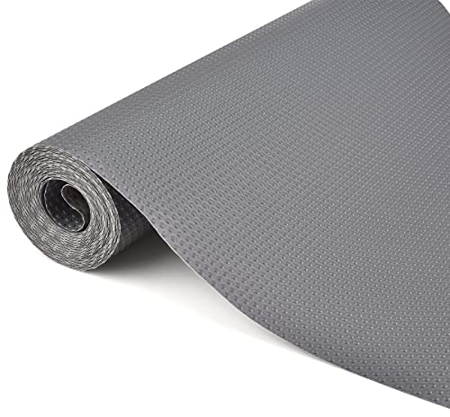 Eluckin Schubladenmatte rutschfeste 45x500cm Schubladenauskleidung Nicht klebende Eva Wasserdichtem Antirutschmatte für Regale Schränke Schubladen Kühlschranke Hause Büro, freier Schnitt, Grau
