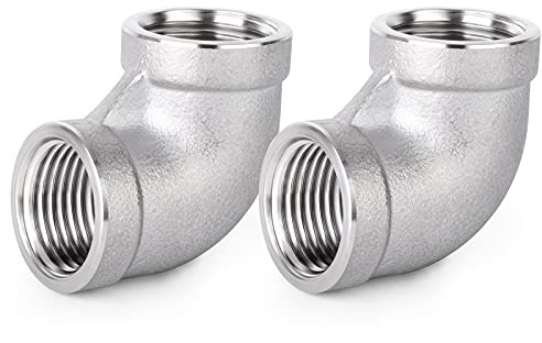 ERGAOBOY 2 Stück 304 Edelstahl 90 Grad Winkelverbinder, 3/4 x 3/4 BSP Rohrverschraubungen mit Innengewinde
