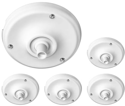 ledscom.de 5x Baldachin, Porzellan, weiß, 105mm Ø