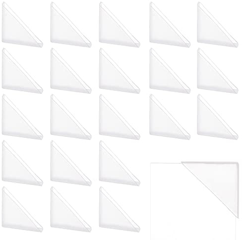 NBEADS 50 Esquinas de Fotos Transparentes, 4.9x2.35cm, Protectores de Esquinas de plástico Transparente para Marcos de Fotos, álbumes de Recortes, Diario, imágenes, Interior: 4 mm