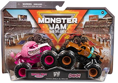 Monster Jam, Monster Mutt Poodle Vs. Scooby Doo - Camiones Monstruos fundidos a presión, Escala 1:64, Juguetes para niños a Partir de 3 años
