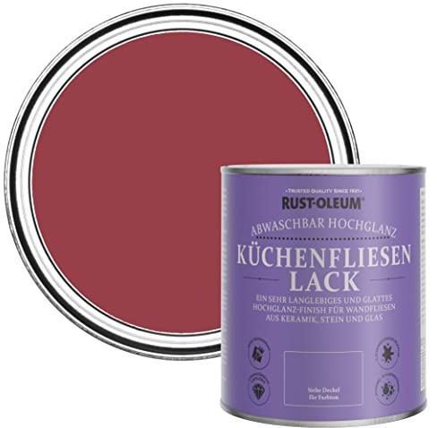 Rust-Oleum Red Water-Resistant Kitchen Tile Paint in Gloss Finish - Soho 750ml