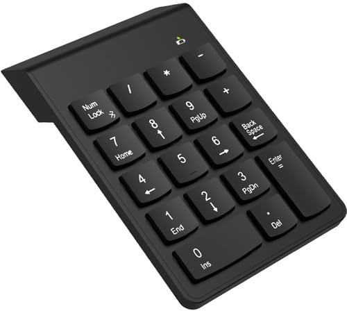 Bluetooth Numeric Keypad (No USB Receiver Required) – Portable Number Pad Keyboard for Laptop, PC Computers, Desktop | Essential Laptop Accessories Numpad for ChromeBook Surface Notebook