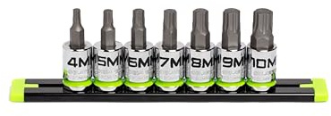 Grip Edge 7-PC 3/8'' Dr Short Metric RPT Hex Driver Set