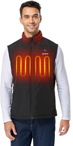ORORO Men's Heated Golf Gilet with Zip-off Sleeves, Lightweight Heated Jacket for Golf with Power Bank (Charger Not Included)