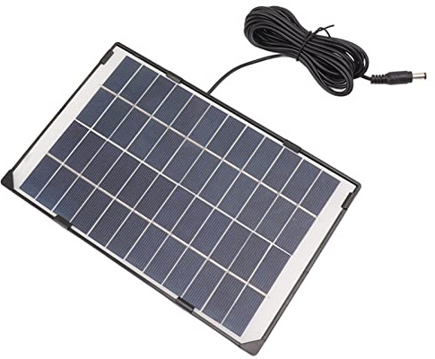 Fdit Pannello Solare 6W 12V per Telecamera Esterna, Impermeabile IP65 Leggero 205g con Supporto Regolabile