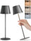 FUYO LED Tischlampe Kabellose 2er Set USB-C-Ladung Akku-Tischleuchte Outdoor mit Touch Stufenlos Dimmbar 2700K-6000K/3 Farben - für Wohnzimmer Schlafzimmer Balkon Garten Terrasse​​ (Schwarz)