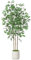 SOGUYI Ficus Piante Finte 150 cm Pianta Artificiale da Interno, Pianta Finta da Grandi in Fioriera in Ceramica Imitazione Bianca con Muschio Finto Verde per Soggiorno(1 Pezzi)
