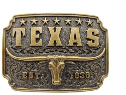 Xwest Western Cowboy Classic Texas Longhorn Bullhead Gürtelschnalle, bronze, 1.5 inch