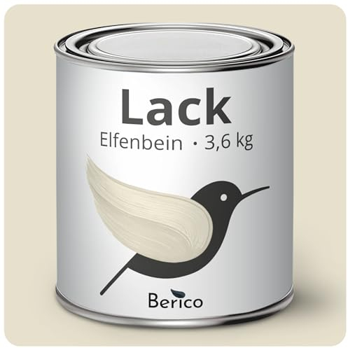 Berico Acryllack - Elfenbein Beige Sand - 3,6 Kg - 4in1 Lack Buntlack Möbelfarbe Möbellack - Für Innen und Außen - Holz, Möbel, Metall & Fliesen