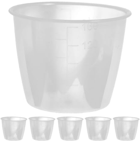 TOVINANNA Lot de 6 verres doseurs en plastique pour aliments - Pour cuiseur à riz gradué - Convient pour la préparation de riz et de liquides - 160 ml