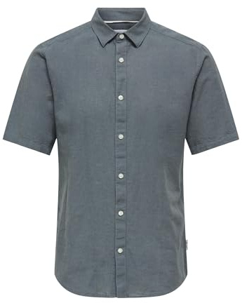 ONSCAIDEN Life SS SOLID linne skjorta NOOS, Stormigt väder, XXL