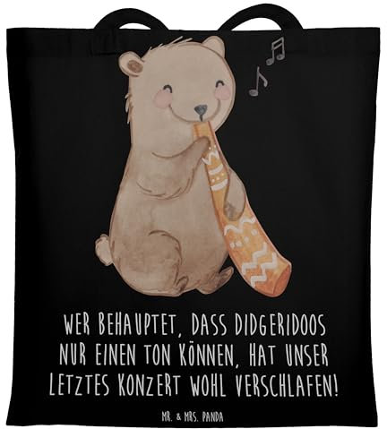 Mr. & Mrs. Panda Tasche Didgeridoo Konzert - Geschenk, Kultur, Stofftasche, Musik, tief, Shopper, Instrument, Lernen, atmosphärisch, Musiker, Australien, Laptoptasche, spirituell, traditionell