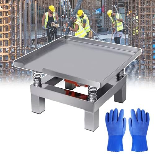 smafoseedding Table vibrante en béton, banc d'essai de vibration, avec 5 paires de gants moulés, coussinets en caoutchouc sur les semelles, convient pour un usage domestique/commercial, simple à