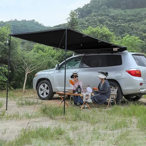 Toldo para Coche, Toldo Lateral para Camión, Toldo Furgoneta Camper Lateral, Tienda de CampañA, Resistente Al Viento, Protección Solar y Resistente Al Agua, para Coches, SUV, Exteriores, Camping