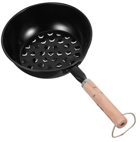 YARNOW Chimney Charcoal Starter Pot Wooden Handle for Camping BBQ Grill Outdoor Hiking Barbecue Fire Starter Pot Portable Charcoal Burning Canister