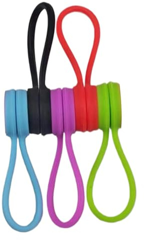 Magnetic Cable Ties Organizer - Reusable Silicone Cable Ties for Phones & Charging Cables | Magnetic Wire Organizer for Desk | Silicone Cable Ties for Management