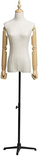 WYRMB Schneiderpuppen Für Damen, Zum Nähen, Schneiderbüste, Metallsockel, Geeignet Für Kleidung Und Schmuck, Professionelle Schneiderpuppe, Weibliche Schaufensterpuppe, E-Large