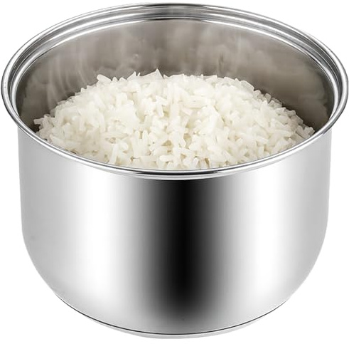Rice Cooker Replacement Pot, Compatible with Aroma ARC-150SB & ARC-5200SB, Stainless Steel Non-Stick Inner Pot, Durable Design, Even Heating for Perfect Rice