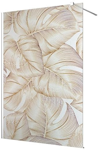 Stickers paroi de douche dépoli - Feuilles Tropicales - Largeur 120 x Hauteur 200 cm